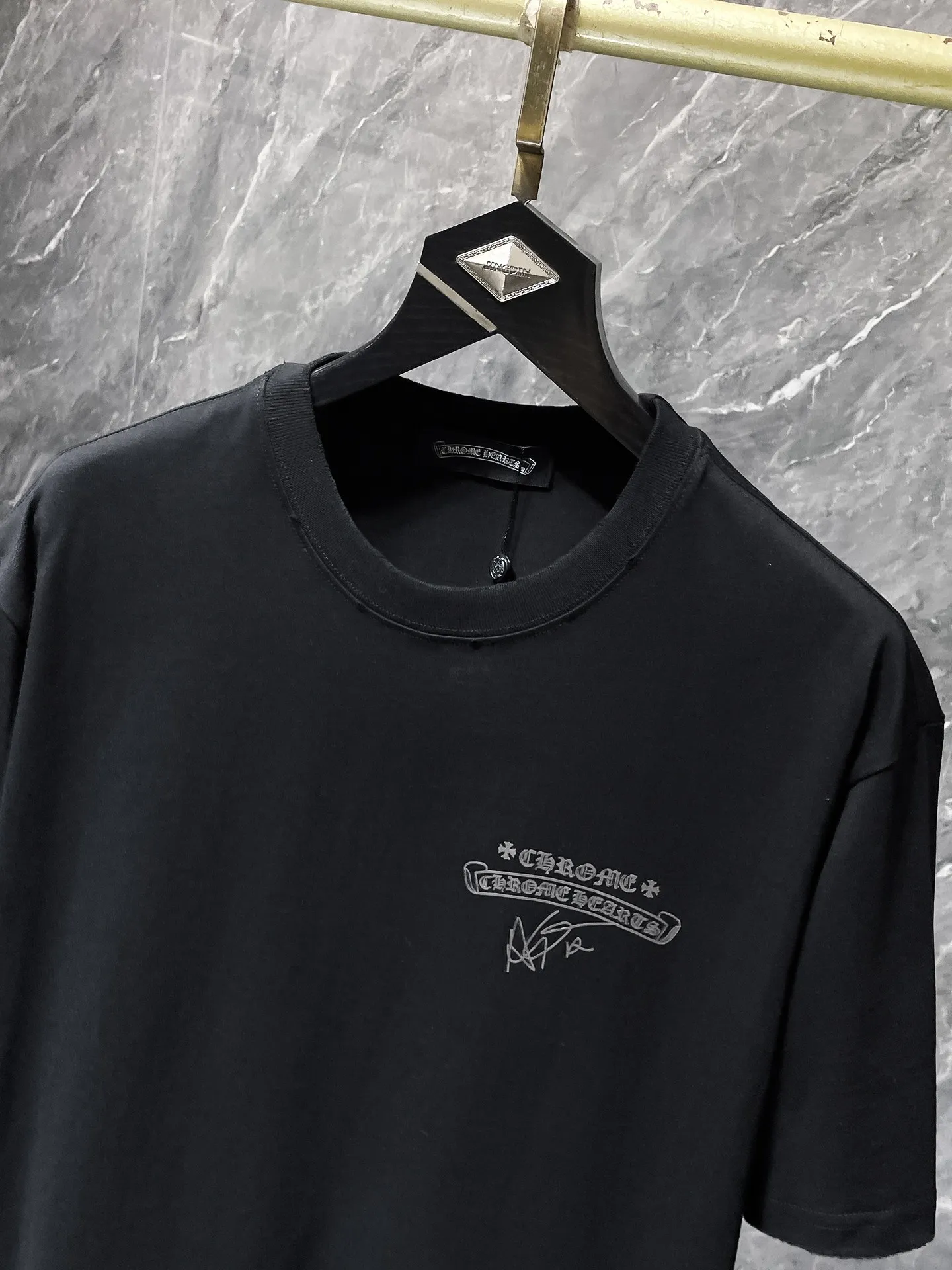 P160 New in summer Chrome Hearts 25ss silicone lettering film version High gram weight environmentally friendly high-quality top-grade fabric 280g heavy-duty horseshoe Sanskrit hand-worn short sleeves counter synchronization 1:1 replica version Recommended colors: black white gray code size: S, M, L, XL